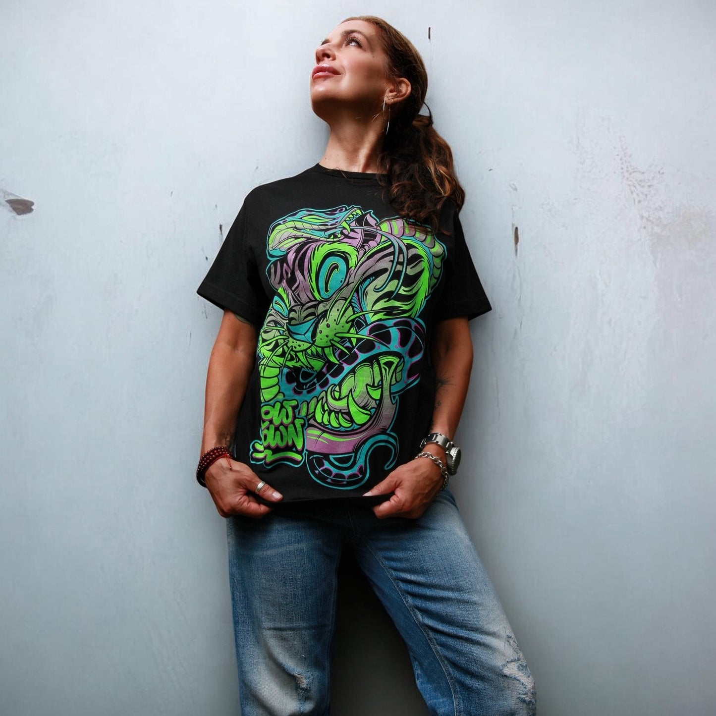 Neon Tiger Snake Tee