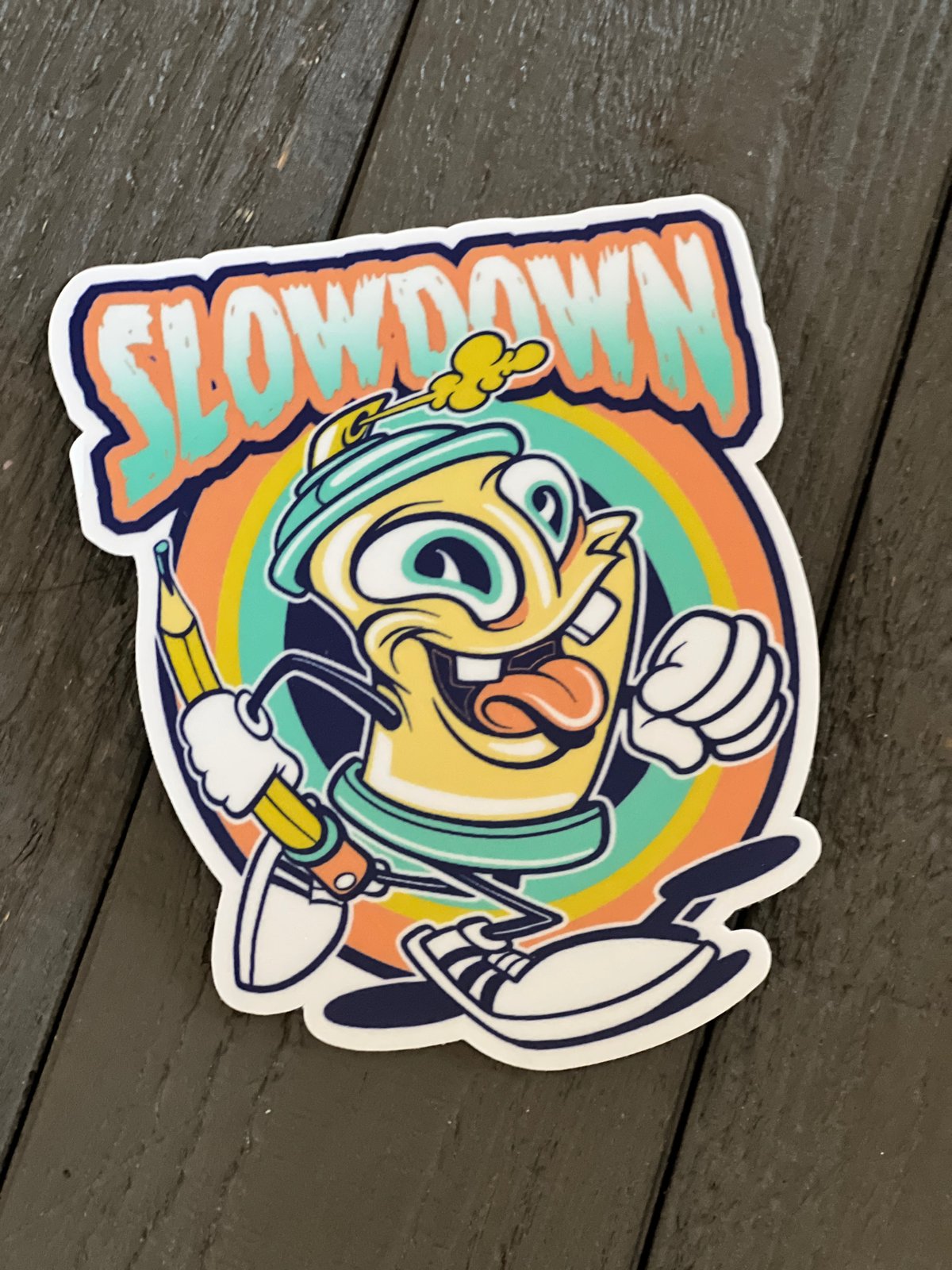 Spray Paint Jogger Glossy Vinyl Sticker