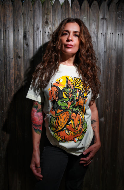 The Halloween Bat and Pumpkin tee