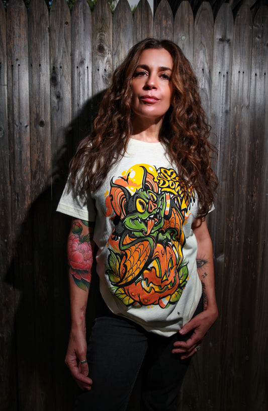 The Halloween Bat and Pumpkin tee