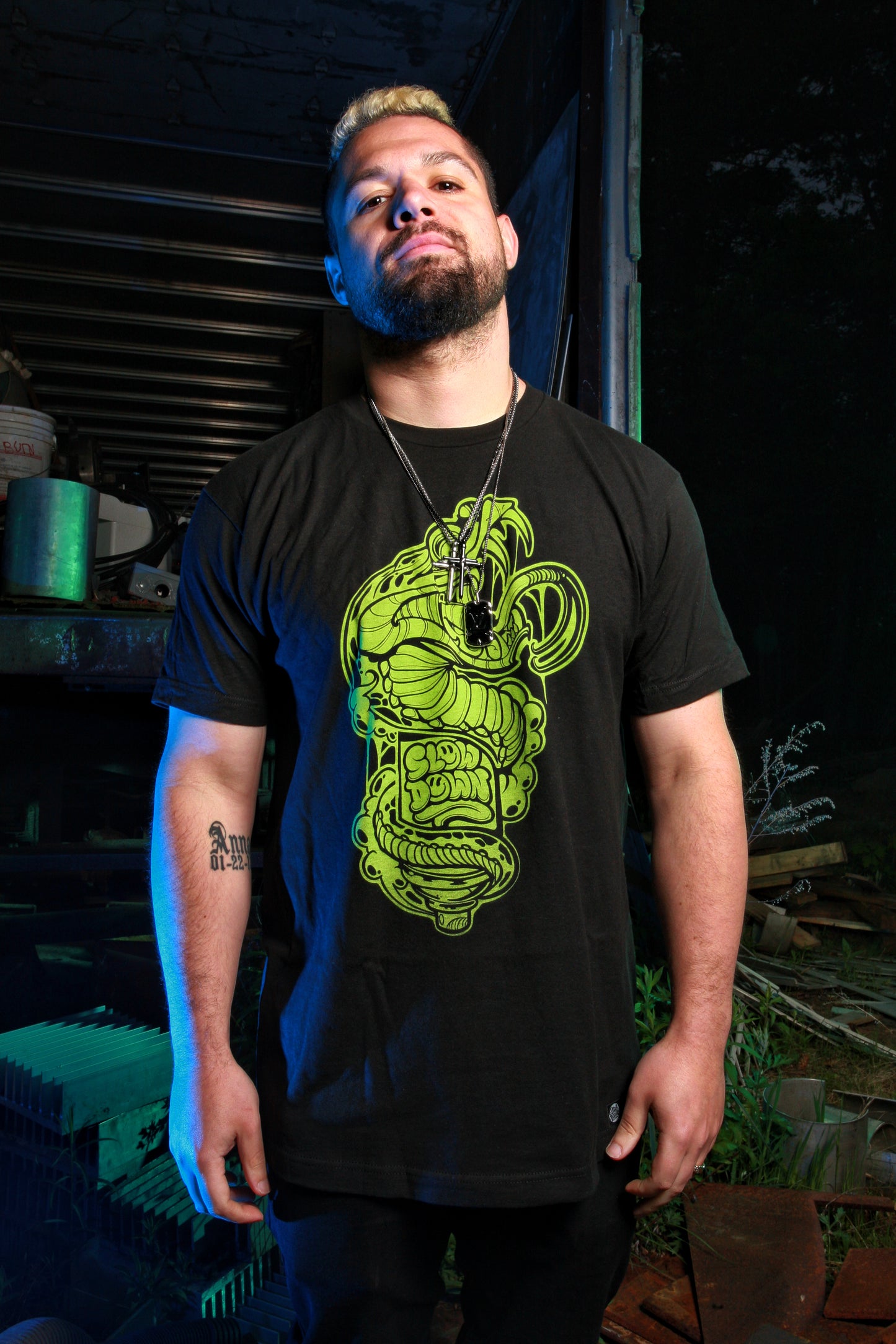 Green Graffiti Snake Tee