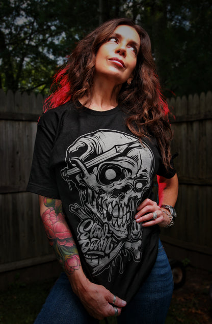 Grey creative skull tee