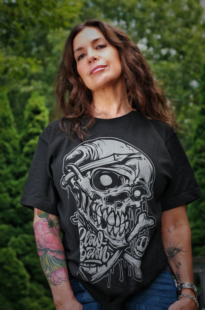 Grey creative skull tee
