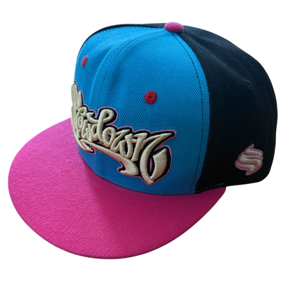 Blue and Pink Snake Snapback
