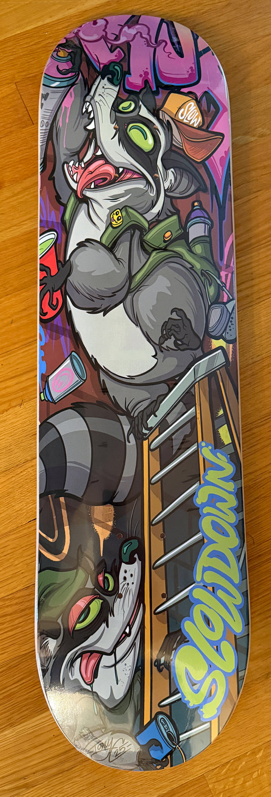 Slowdown RACCOON WRITERS SKATE DECK